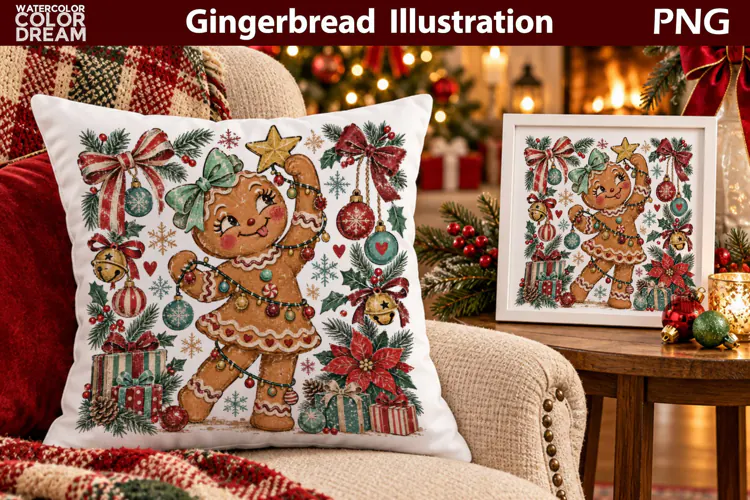 Christmas Gingerbread Girl | Holiday Sublimation