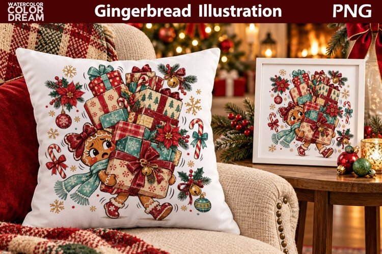 Christmas Gingerbread Girl | Holiday Sublimation example image 1