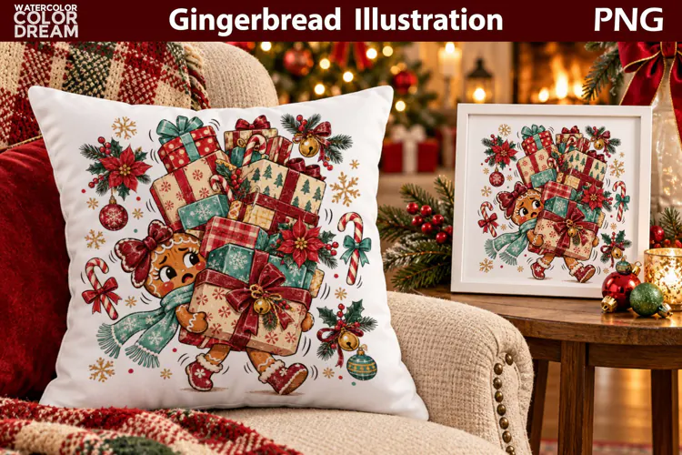 Christmas Gingerbread Girl | Holiday Sublimation