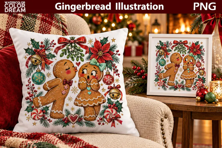 Christmas Gingerbread Couple | Holiday Sublimation