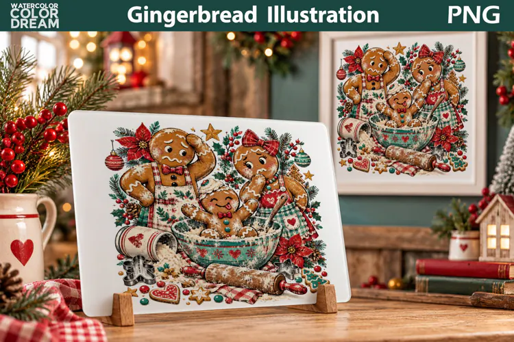 Gingerbread Cutting Board | Gingerbread Family Baking