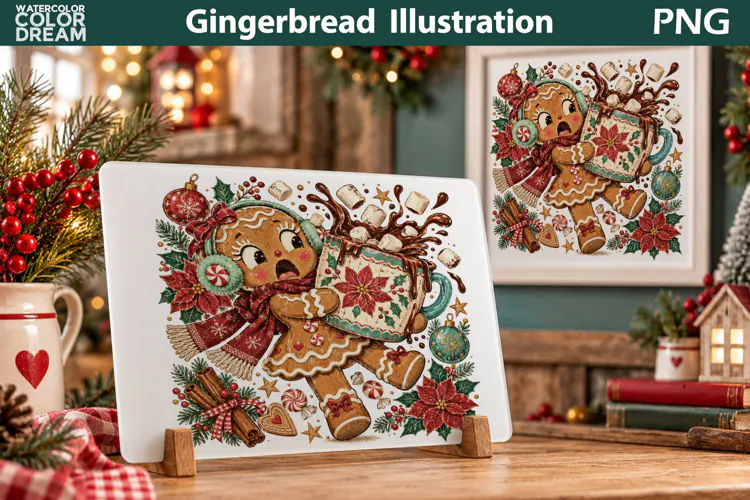 Gingerbread Cutting Board | Funny Kitchen Illustration