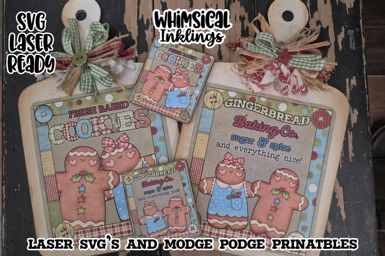 Gingerbread Bread board Modge Podge Signs SVG and Printables