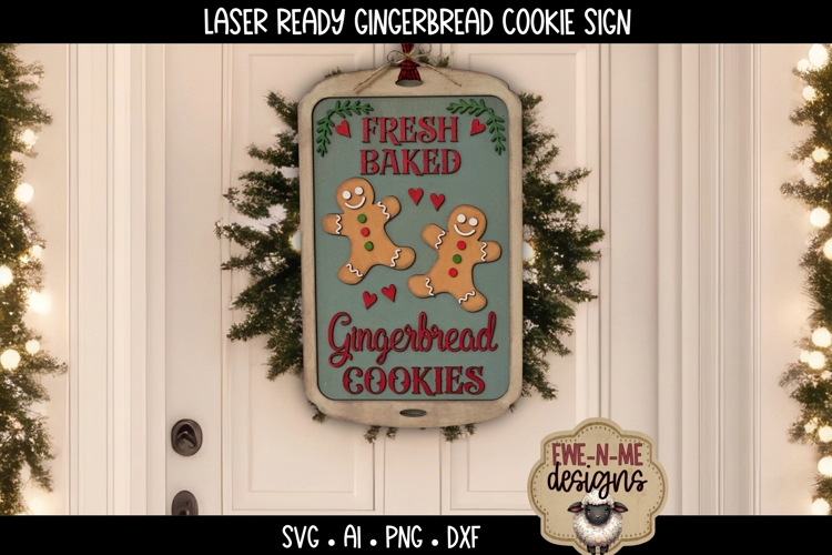 Fresh Baked Gingerbread Sign Laser Ready SVG | Holiday SVG