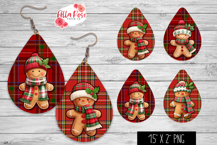 Christmas Gingerbread | 4 Sets of Teardrop Earrings