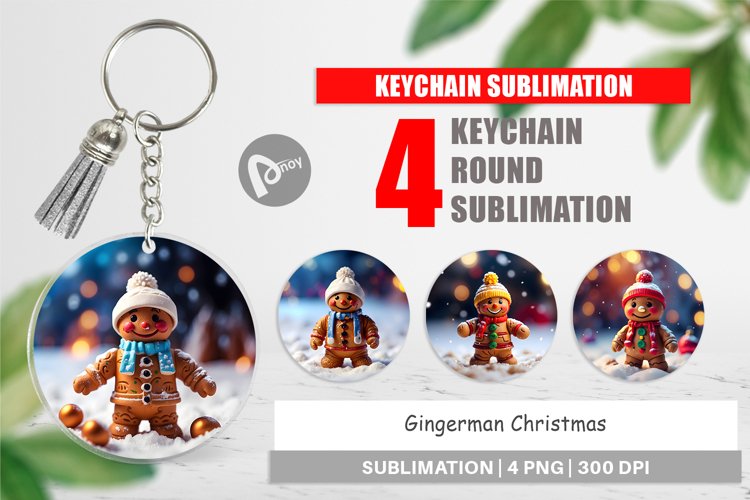 Keychain Gingerman Christmas