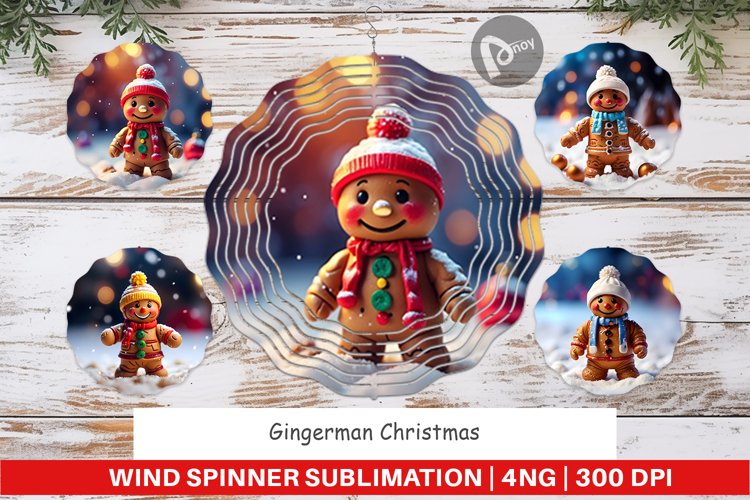 Wind Spinner Gingerman Christmas
