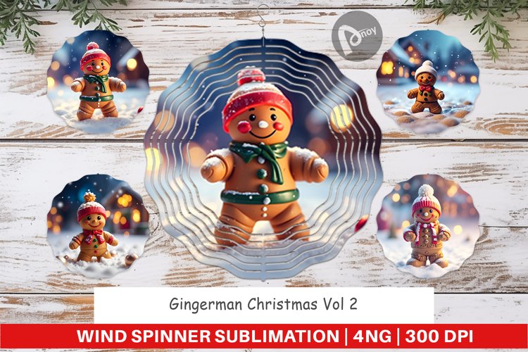 Wind Spinner Gingerman Christmas
