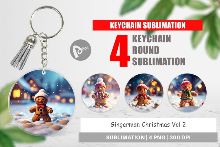 Keychain Gingerman Christmas