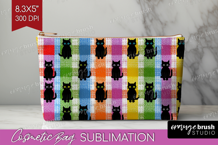 Gingram Halloween Cosmetic Bag - Spooky Cute Makeup Bag PNG