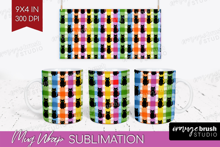 Gingram Halloween Mug Wrap - Spooky Cute Mug PNG Sublimation