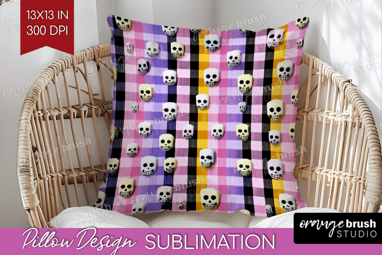 Gingram Halloween Pillow Sublimation - Spooky Cute Pillow