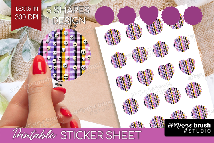 Gingram Halloween Round Sticker - Spooky Cute Printable