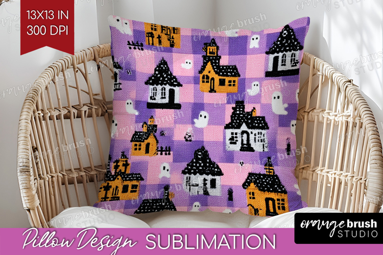 Gingram Halloween Pillow Sublimation - Spooky Cute Pillow