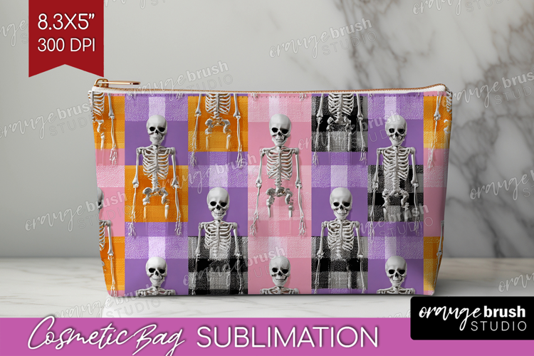 Gingram Halloween Cosmetic Bag - Spooky Cute Makeup Bag PNG