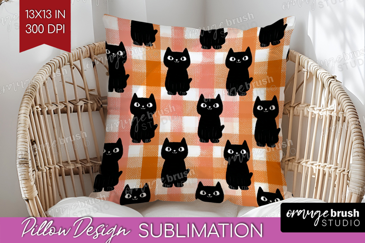 Gingram Halloween Pillow Sublimation - Spooky Cute Pillow