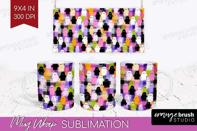 Gingram Halloween Mug Wrap - Spooky Cute Mug PNG Sublimation