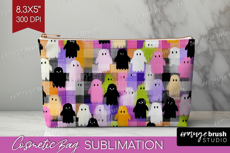 Gingram Halloween Cosmetic Bag - Spooky Cute Makeup Bag PNG
