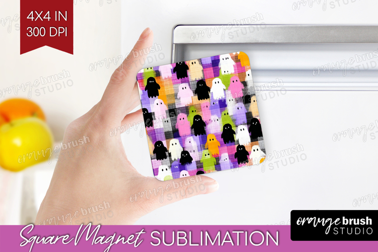 Gingram Halloween Magnet Sublimation - Spooky Cute Square