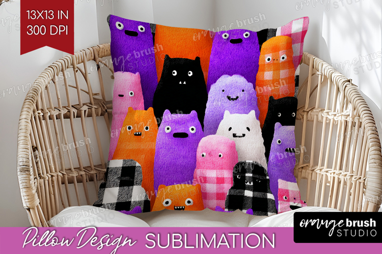 Gingram Halloween Pillow Sublimation - Spooky Cute Pillow