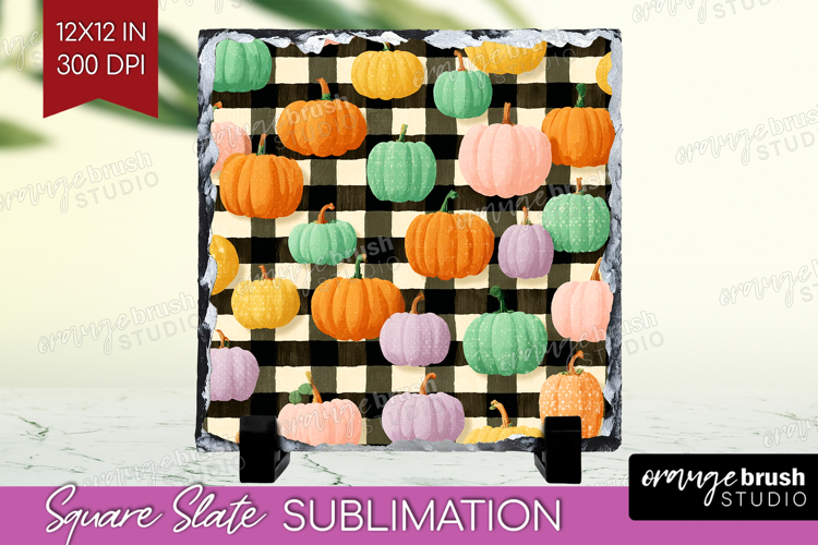 Gingram Halloween Slate PNG - Spooky Cute Square Slate
