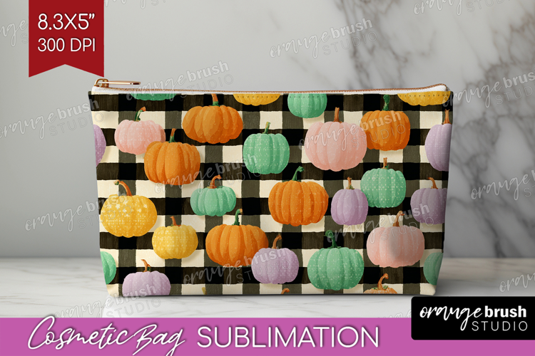Gingram Halloween Cosmetic Bag - Spooky Cute Makeup Bag PNG