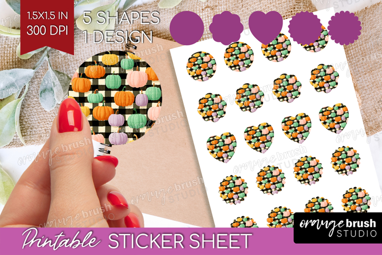 Gingram Halloween Round Sticker - Spooky Cute Printable