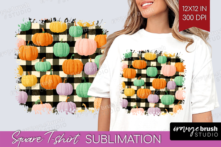 Gingram Halloween Square Tshirt Background - Spooky Cute PNG