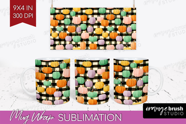 Gingram Halloween Mug Wrap - Spooky Cute Mug PNG Sublimation