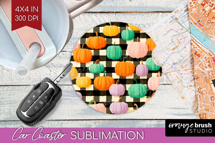 Gingram Halloween Car Coaster - Spooky Cute Coaster PNG
