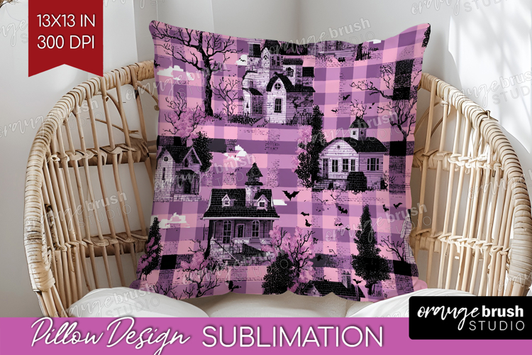 Gingram Halloween Pillow Sublimation - Spooky Cute Pillow