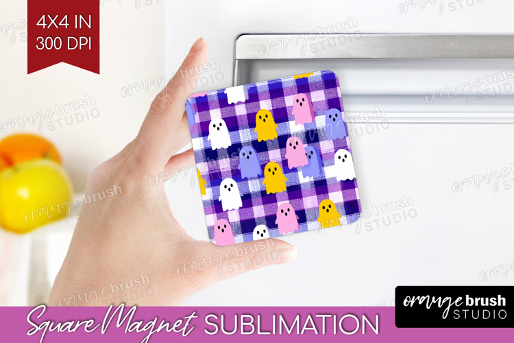Gingram Halloween Magnet Sublimation - Spooky Cute Square