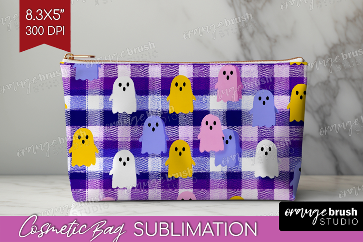 Gingram Halloween Cosmetic Bag - Spooky Cute Makeup Bag PNG