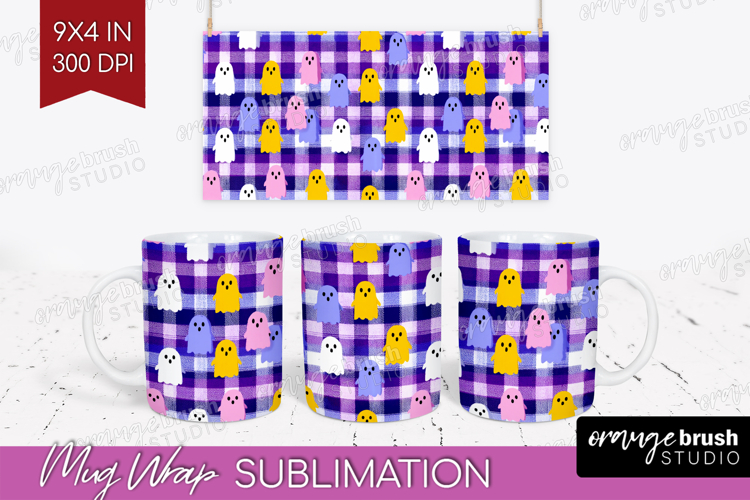 Gingram Halloween Mug Wrap - Spooky Cute Mug PNG Sublimation