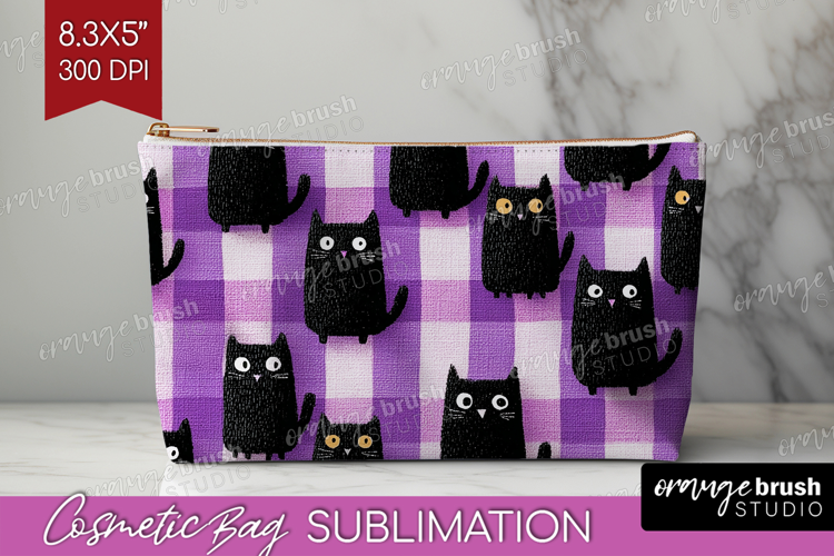Gingram Halloween Cosmetic Bag - Spooky Cute Makeup Bag PNG