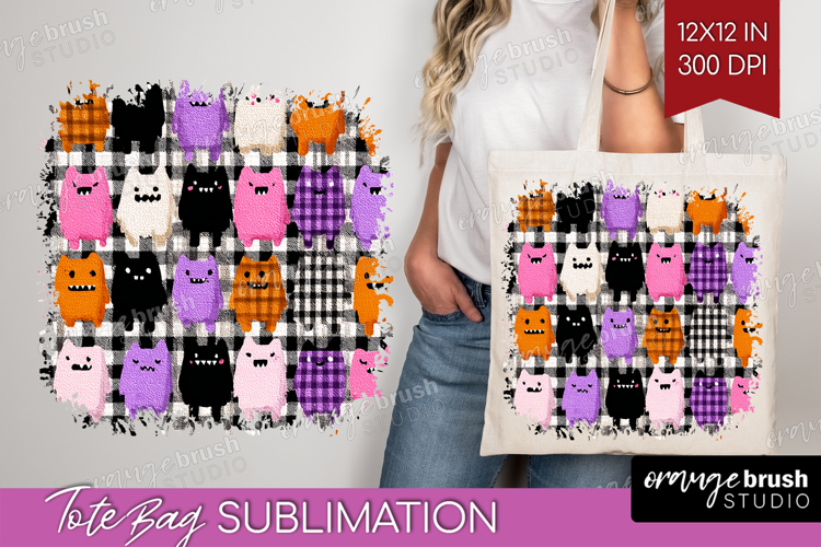 Gingram Halloween Tote Bag - Spooky Cute Tote Bag PNG