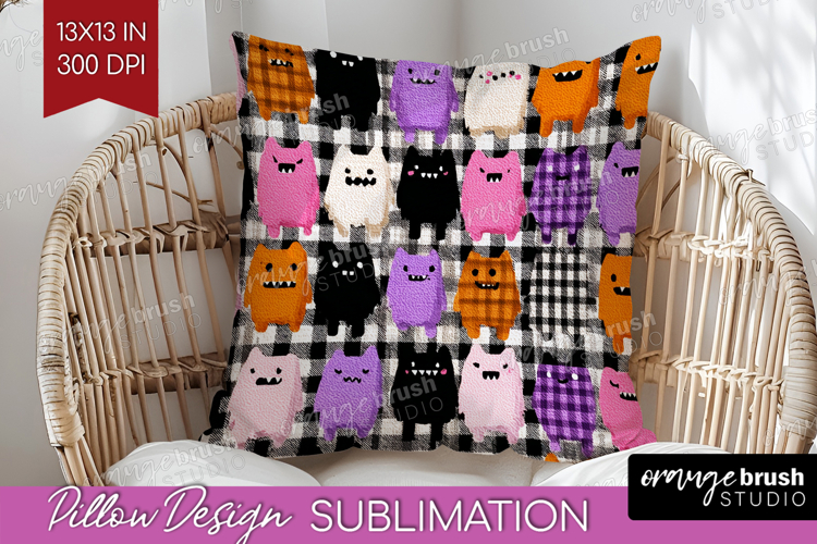 Gingram Halloween Pillow Sublimation - Spooky Cute Pillow