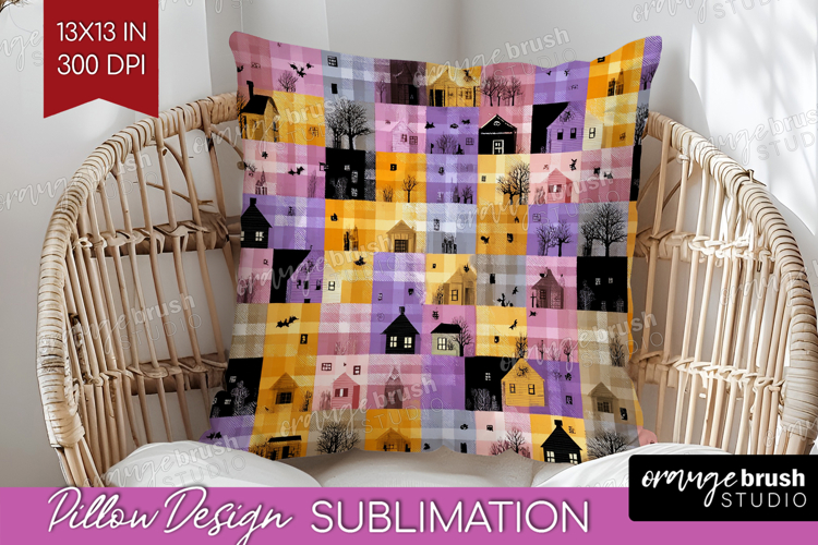 Gingram Halloween Pillow Sublimation - Spooky Cute Pillow