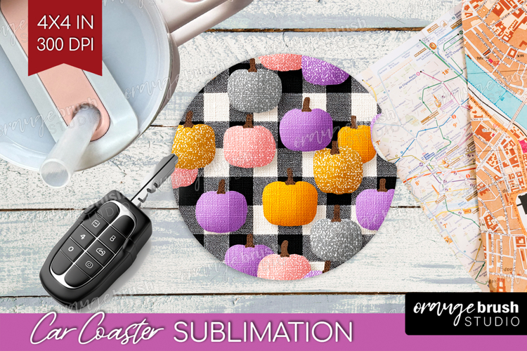 Gingram Halloween Car Coaster - Spooky Cute Coaster PNG