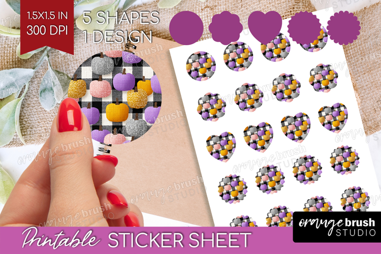 Gingram Halloween Round Sticker - Spooky Cute Printable