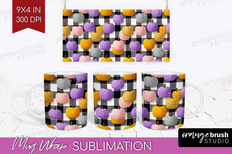 Gingram Halloween Mug Wrap - Spooky Cute Mug PNG Sublimation