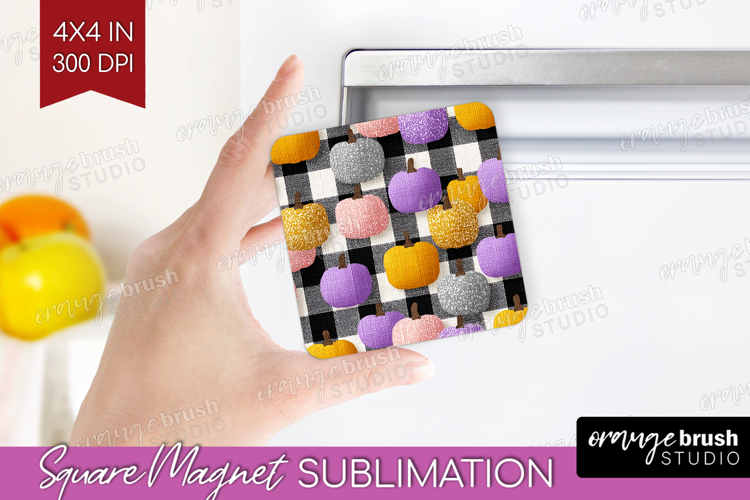 Gingram Halloween Magnet Sublimation - Spooky Cute Square