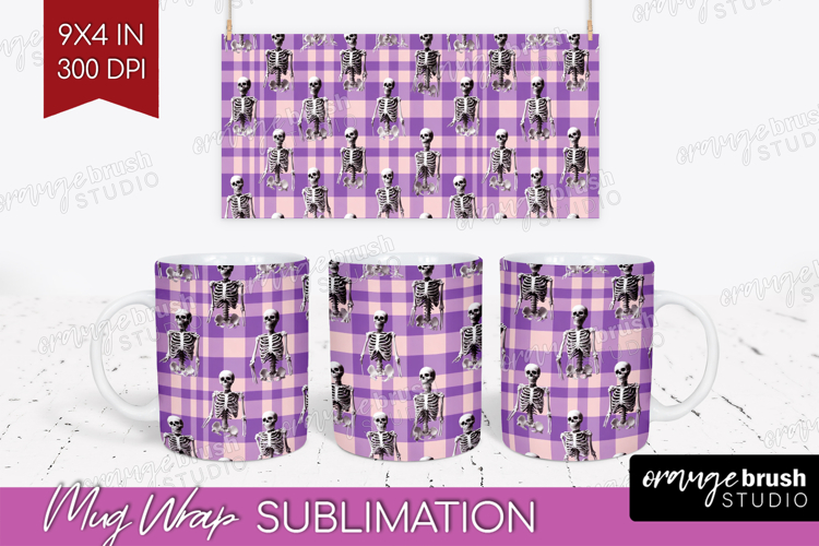 Gingram Halloween Mug Wrap - Spooky Cute Mug PNG Sublimation
