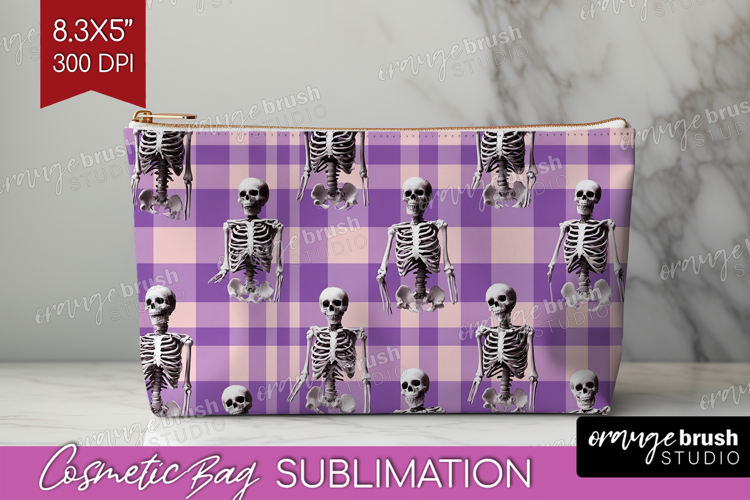 Gingram Halloween Cosmetic Bag - Spooky Cute Makeup Bag PNG