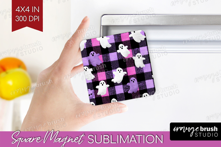 Gingram Halloween Magnet Sublimation - Spooky Cute Square