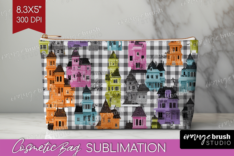 Gingram Halloween Cosmetic Bag - Spooky Cute Makeup Bag PNG
