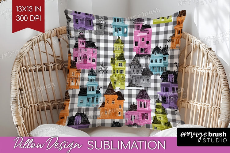 Gingram Halloween Pillow Sublimation - Spooky Cute Pillow