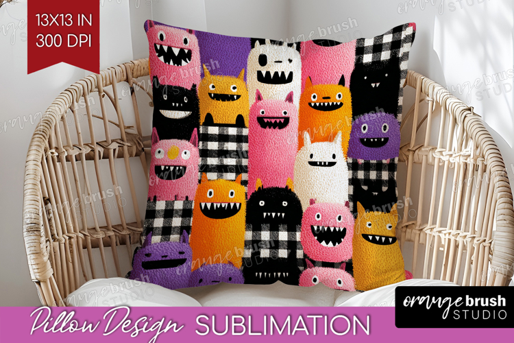 Gingram Halloween Pillow Sublimation - Spooky Cute Pillow