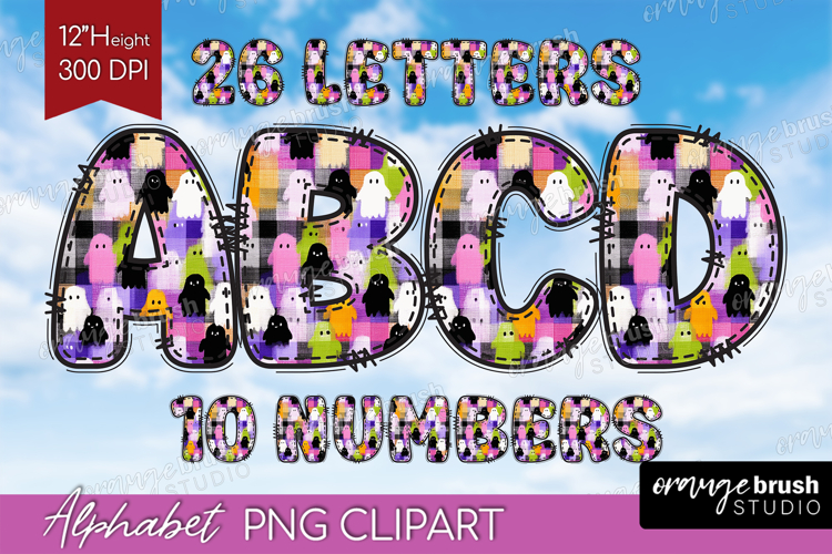 Halloween Doodle Aphabet Clipart - Spooky Cute Letters PNG