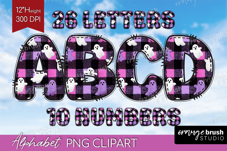 Halloween Doodle Aphabet Clipart - Spooky Cute Letters PNG
